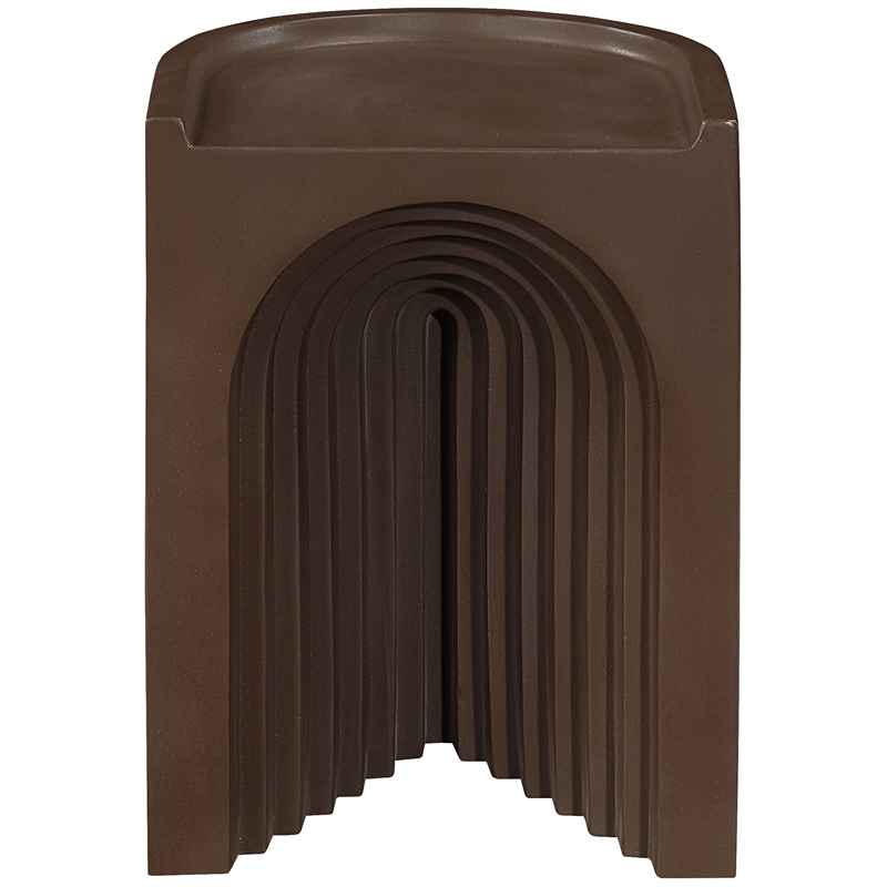 Meridian Furniture Avenda Brown Indoor/Outdoor Concrete End Table