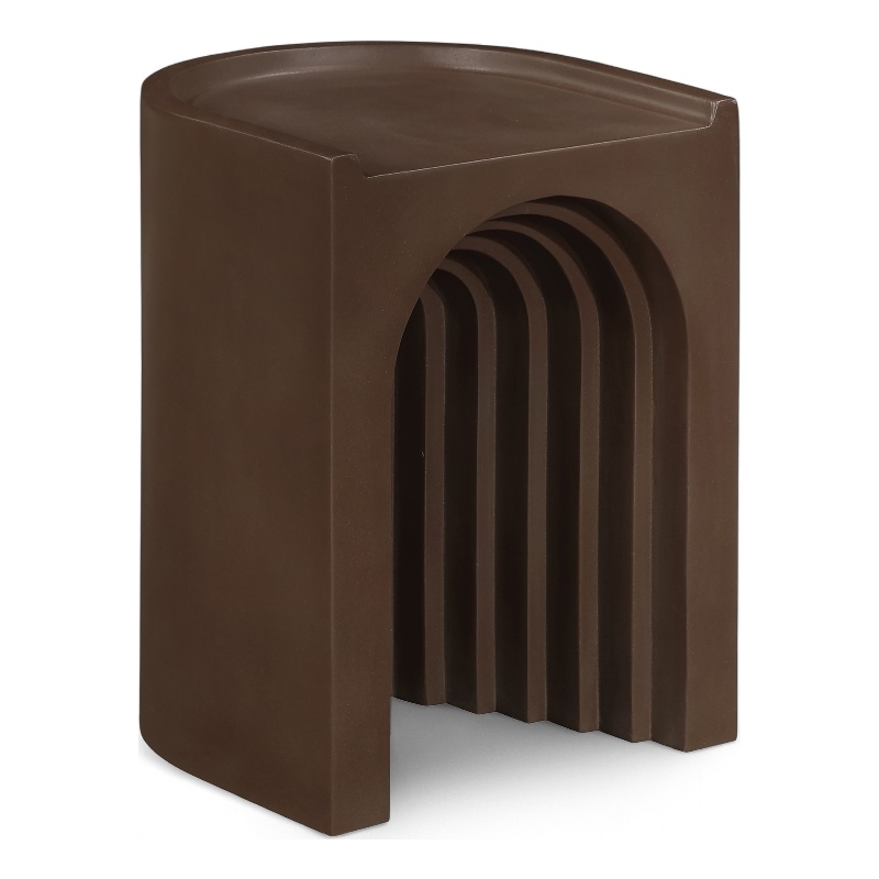 Meridian Furniture Avenda Brown Indoor/Outdoor Concrete End Table