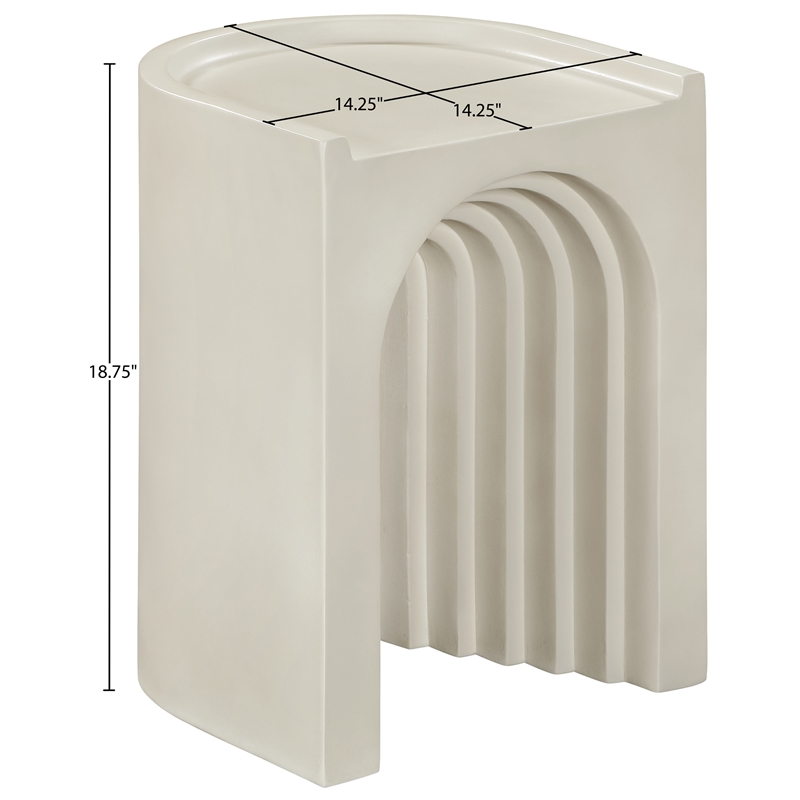 Meridian Furniture Avenda Taupe Indoor/Outdoor Concrete End Table
