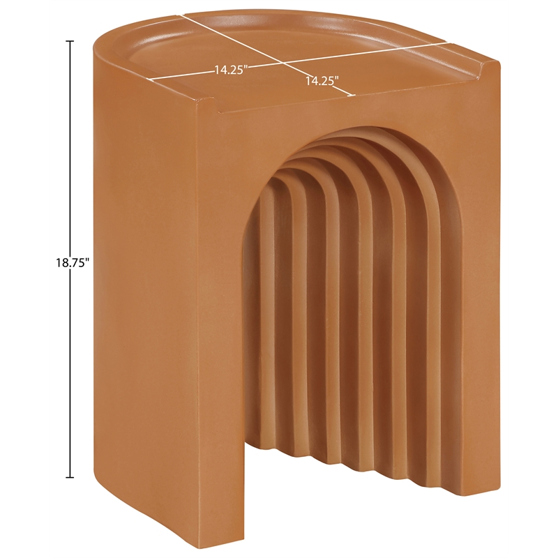 Meridian Furniture Avenda Terracotta Indoor/Outdoor Concrete End Table