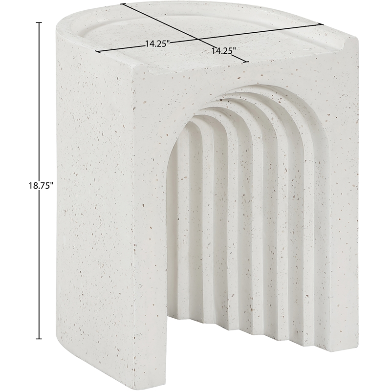 Meridian Furniture Avenda Terrazzo Indoor/Outdoor Concrete End Table