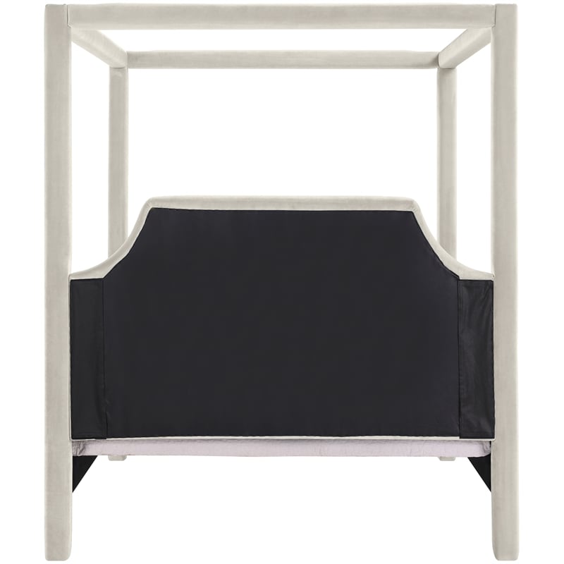 Meridian Furniture Dawson Cream Velvet Upholstered Full Bed