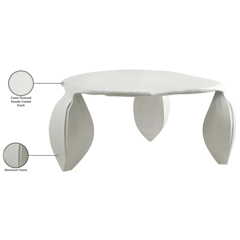 Meridian Furniture Pueblo Cream Aluminum Coffee Table