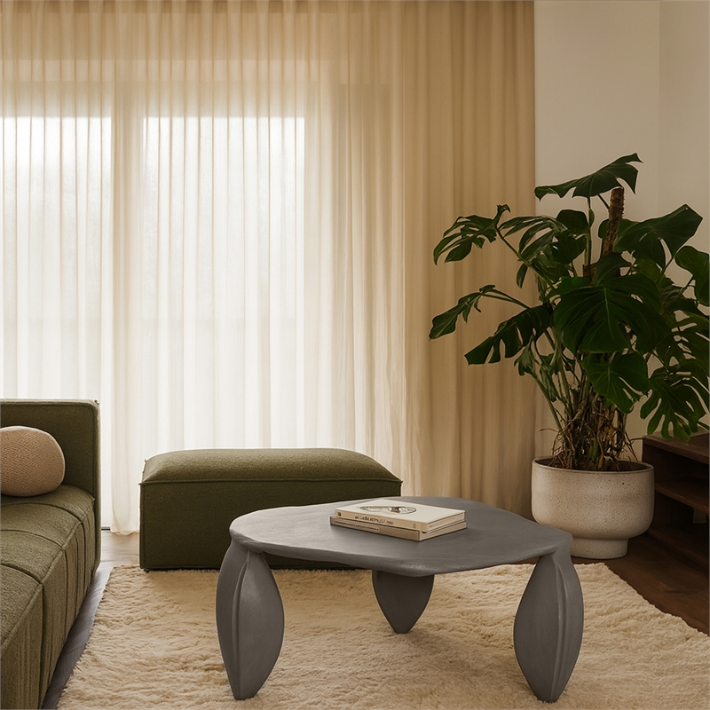 Meridian Furniture Pueblo Taupe Aluminum Coffee Table