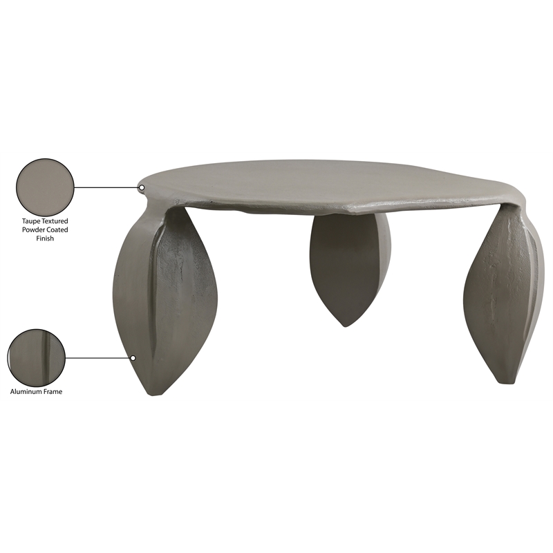 Meridian Furniture Pueblo Taupe Aluminum Coffee Table