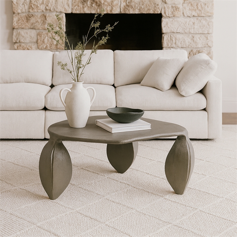 Meridian Furniture Pueblo Taupe Aluminum Coffee Table