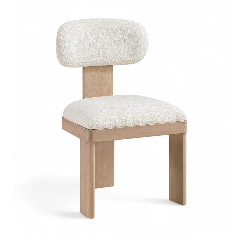 Meridian Furniture Timbra Natural Linen Textured Fabric Dining Chair (Set of 2)