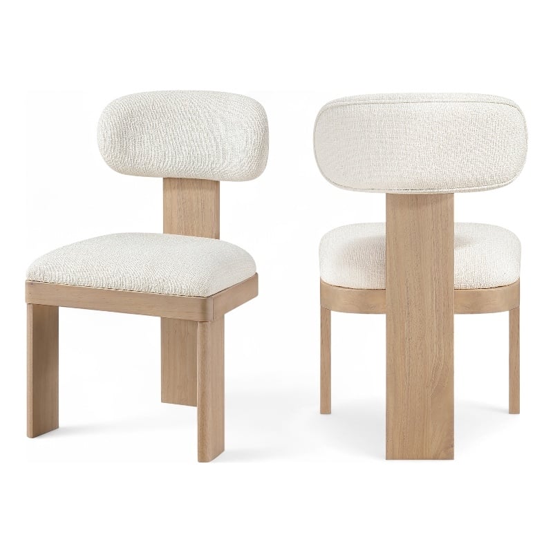 Meridian Furniture Timbra Natural Linen Textured Fabric Dining Chair (Set of 2)