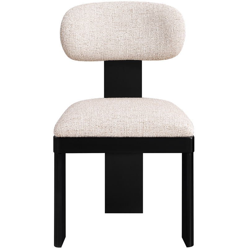 Meridian Furniture Timbra Black Linen Textured Fabric Dining Chair (Set of 2)