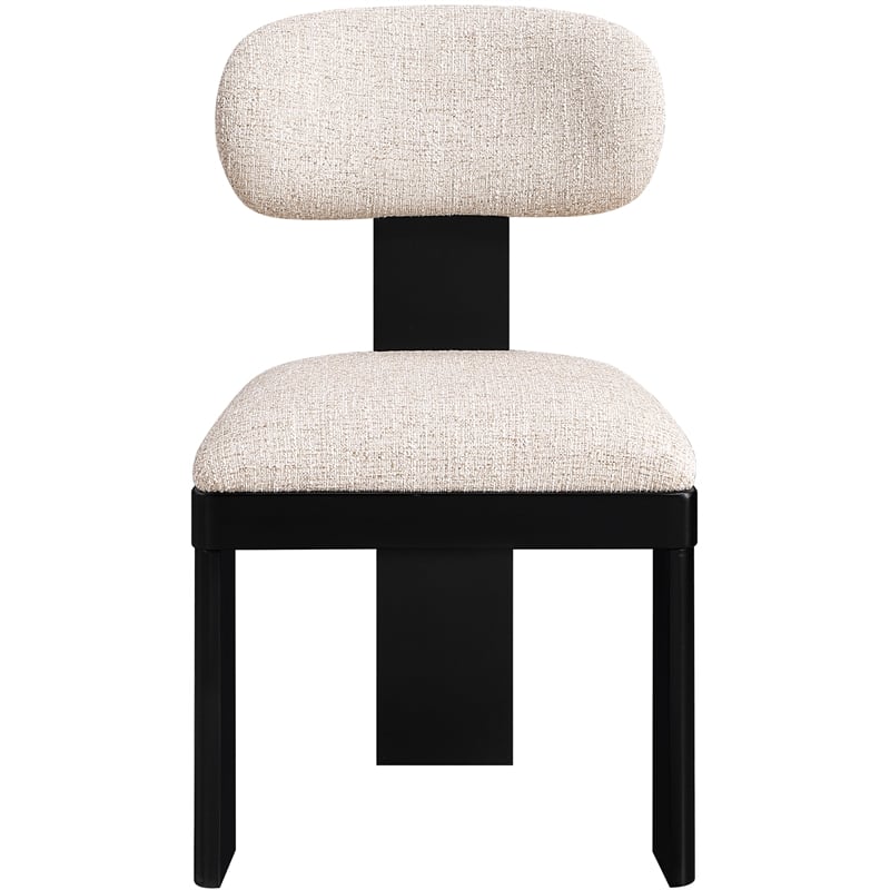 Meridian Furniture Timbra Black Linen Textured Fabric Dining Chair (Set of 2)