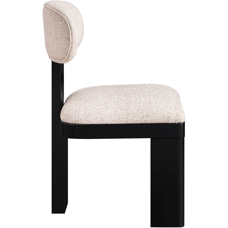Meridian Furniture Timbra Black Linen Textured Fabric Dining Chair (Set of 2)