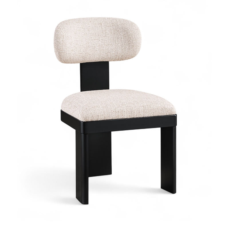 Meridian Furniture Timbra Black Linen Textured Fabric Dining Chair (Set of 2)