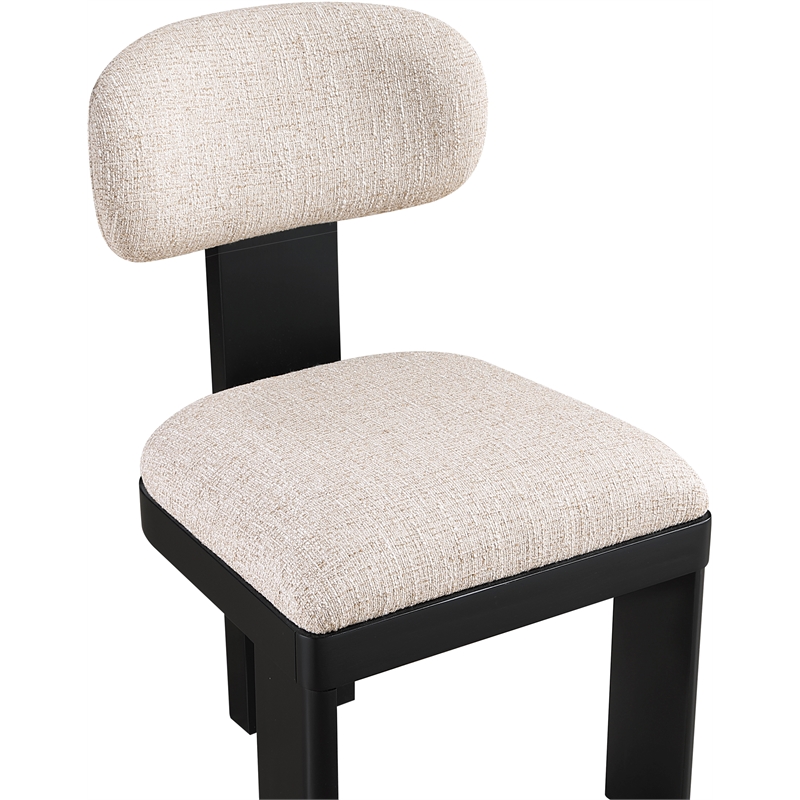 Meridian Furniture Timbra Black Linen Textured Fabric Dining Chair (Set of 2)