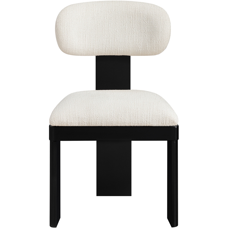 Meridian Furniture Timbra Black Linen Textured Fabric Dining Chair (Set of 2)