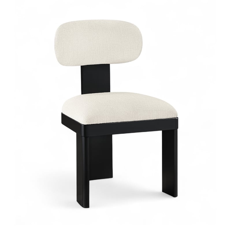 Meridian Furniture Timbra Black Linen Textured Fabric Dining Chair (Set of 2)