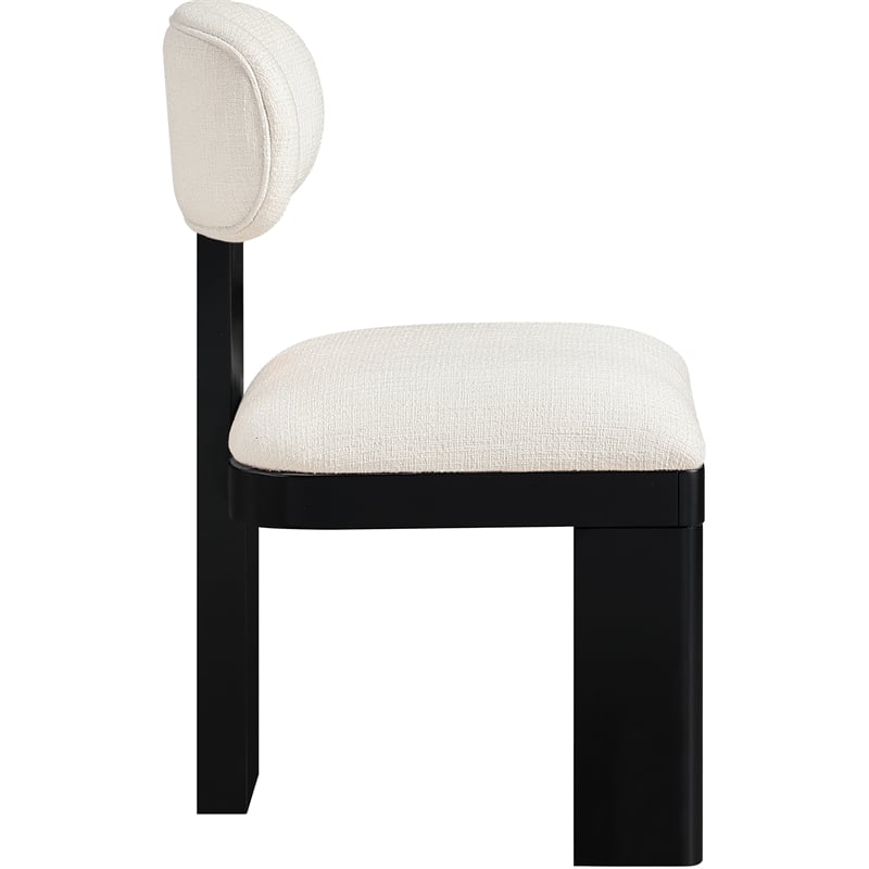 Meridian Furniture Timbra Black Linen Textured Fabric Dining Chair (Set of 2)