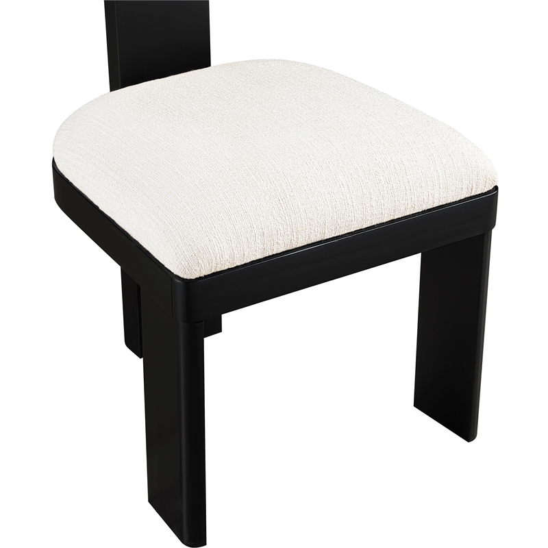 Meridian Furniture Timbra Black Linen Textured Fabric Dining Chair (Set of 2)