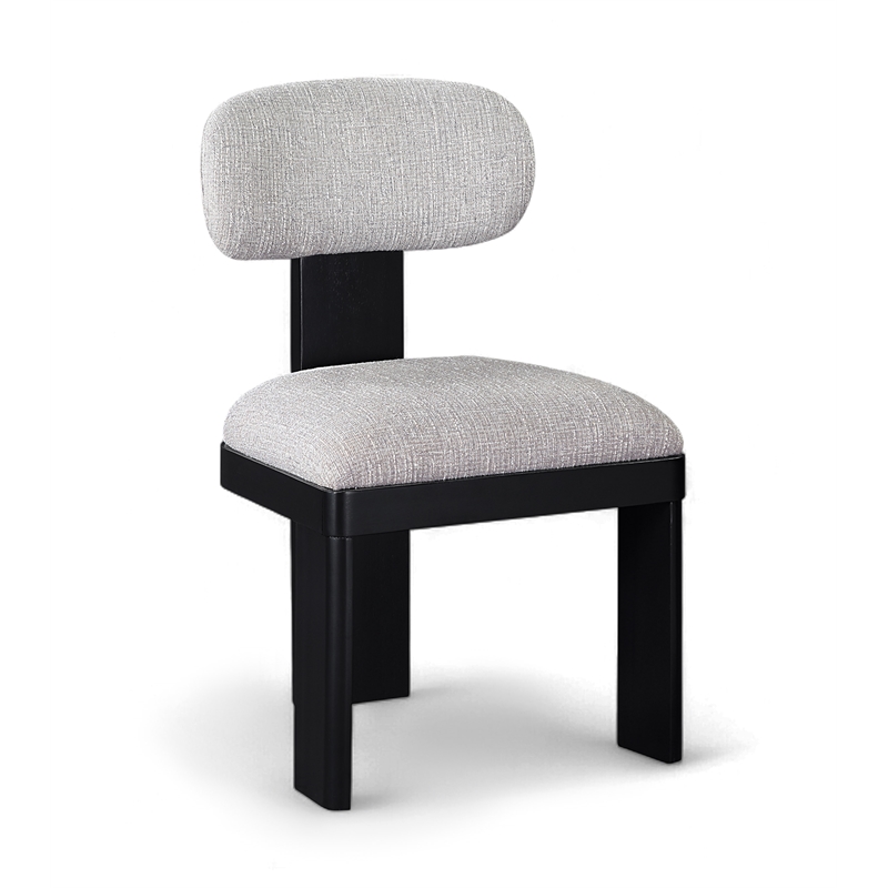 Meridian Furniture Timbra Black Linen Textured Fabric Dining Chair (Set of 2)