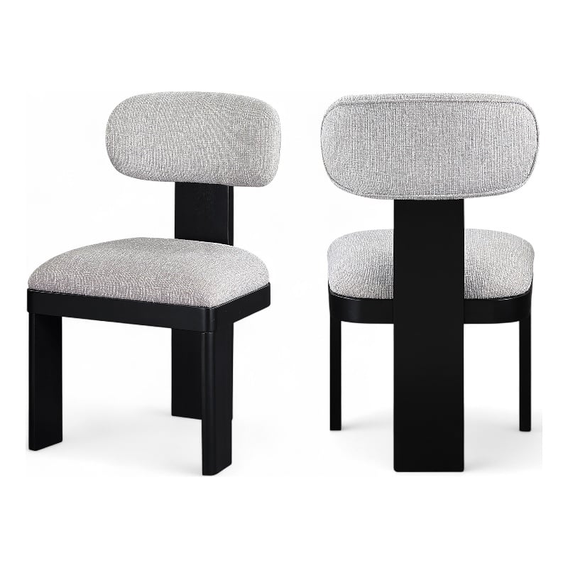 Meridian Furniture Timbra Black Linen Textured Fabric Dining Chair (Set of 2)