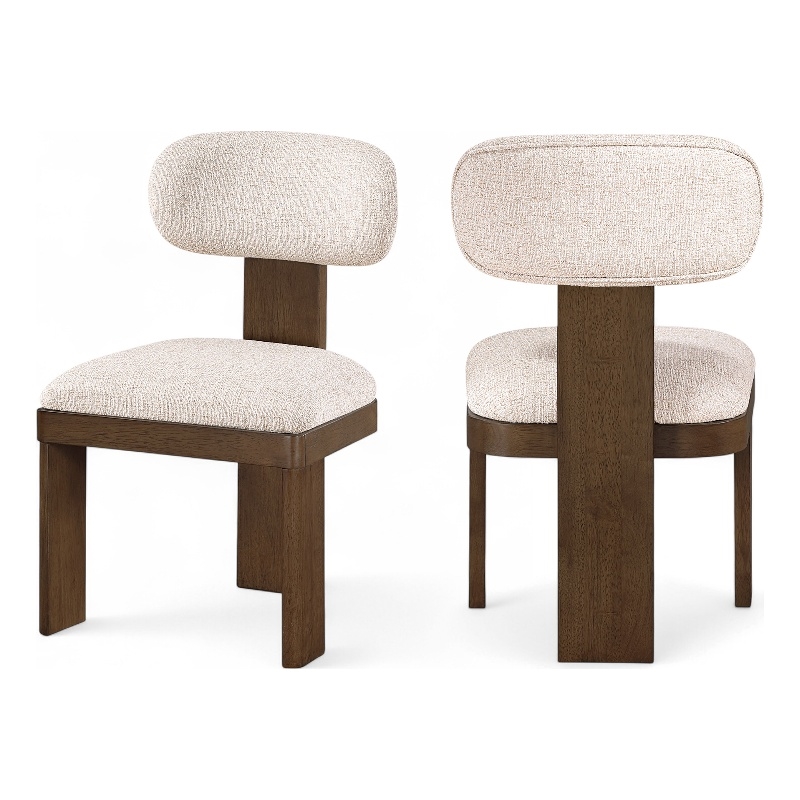Meridian Furniture Timbra Brown Linen Textured Fabric Dining Chair (Set of 2)