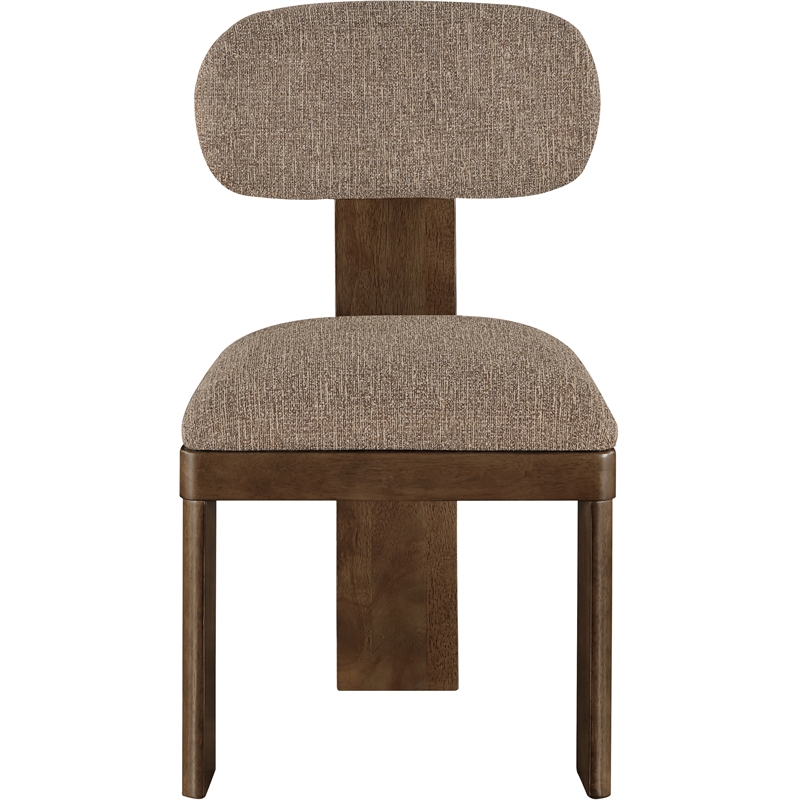 Meridian Furniture Timbra Brown Linen Textured Fabric Dining Chair (Set of 2)