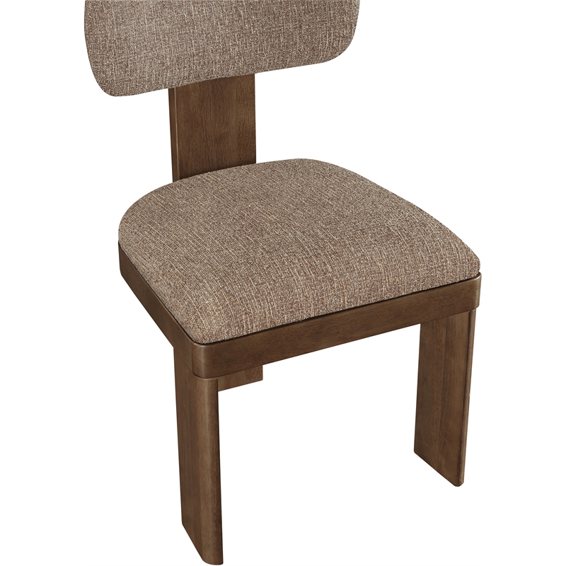 Meridian Furniture Timbra Brown Linen Textured Fabric Dining Chair (Set of 2)