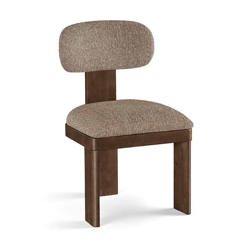 Meridian Furniture Timbra Brown Linen Textured Fabric Dining Chair (Set of 2)