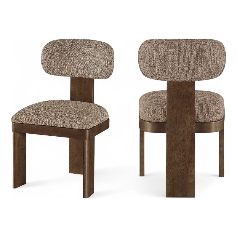 Meridian Furniture Timbra Brown Linen Textured Fabric Dining Chair (Set of 2)