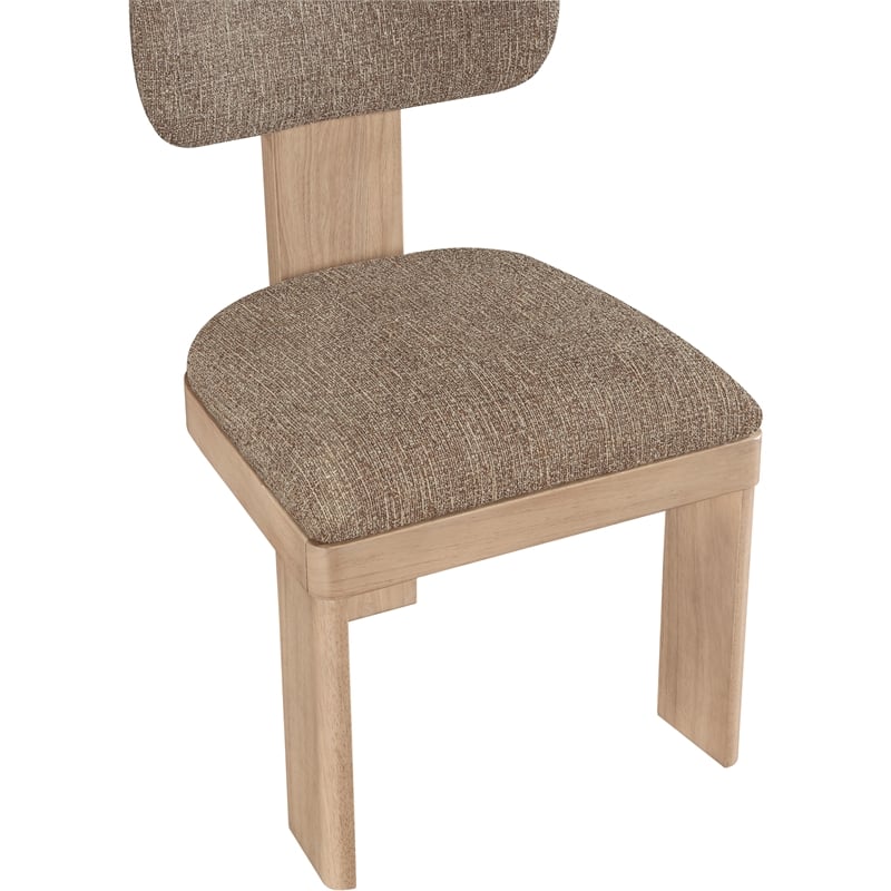 Meridian Furniture Timbra Natural Linen Textured Fabric Dining Chair (Set of 2)