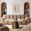 Meridian Furniture Liona Beige Marble And Mango Wood Coffee Table