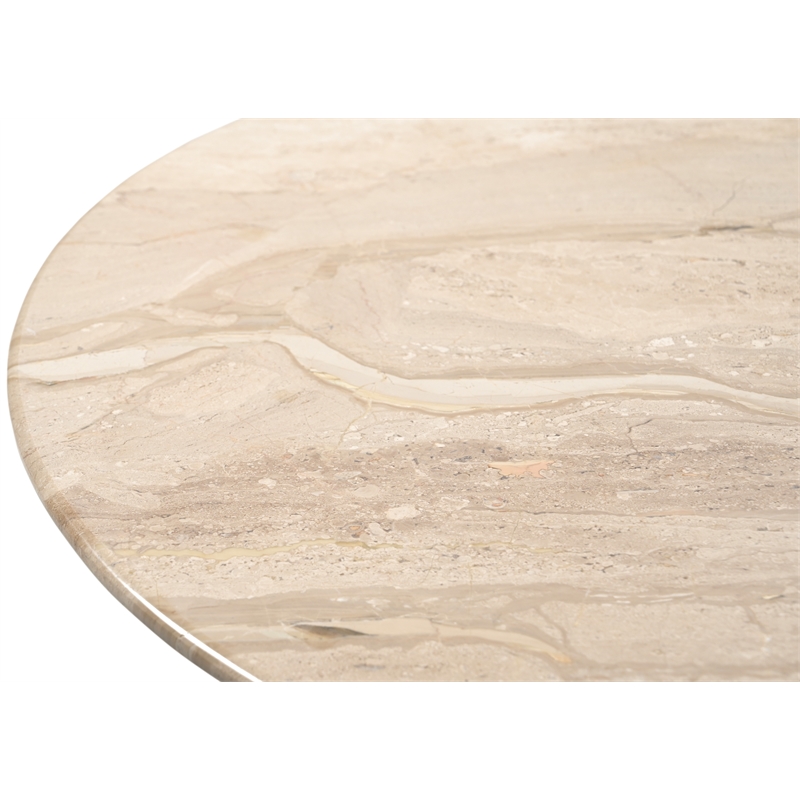 Meridian Furniture Liona Beige Marble And Mango Wood Coffee Table
