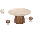 Meridian Furniture Liona Beige Marble And Mango Wood Coffee Table