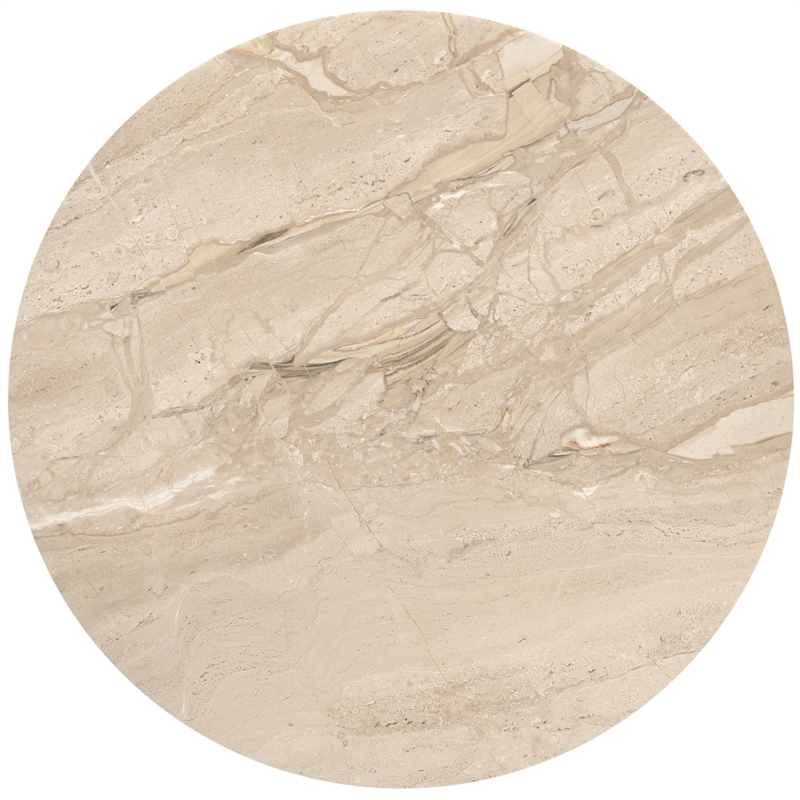 Meridian Furniture Liona Beige Marble And Mango Wood End Table