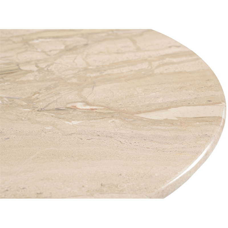 Meridian Furniture Liona Beige Marble And Mango Wood End Table