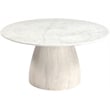 Meridian Furniture Liona White Marble And Mango Wood Coffee Table