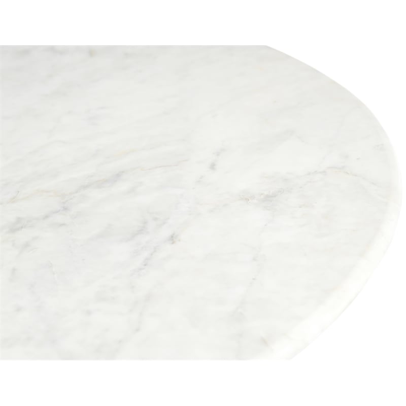 Meridian Furniture Liona White Marble And Mango Wood Coffee Table