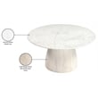 Meridian Furniture Liona White Marble And Mango Wood Coffee Table