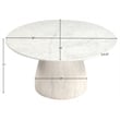 Meridian Furniture Liona White Marble And Mango Wood Coffee Table