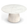Meridian Furniture Liona White Marble And Mango Wood Coffee Table