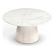 Meridian Furniture Liona White Marble And Mango Wood Coffee Table