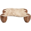 Meridian Furniture Liona Beige Marble And Acacia Wood Coffee Table