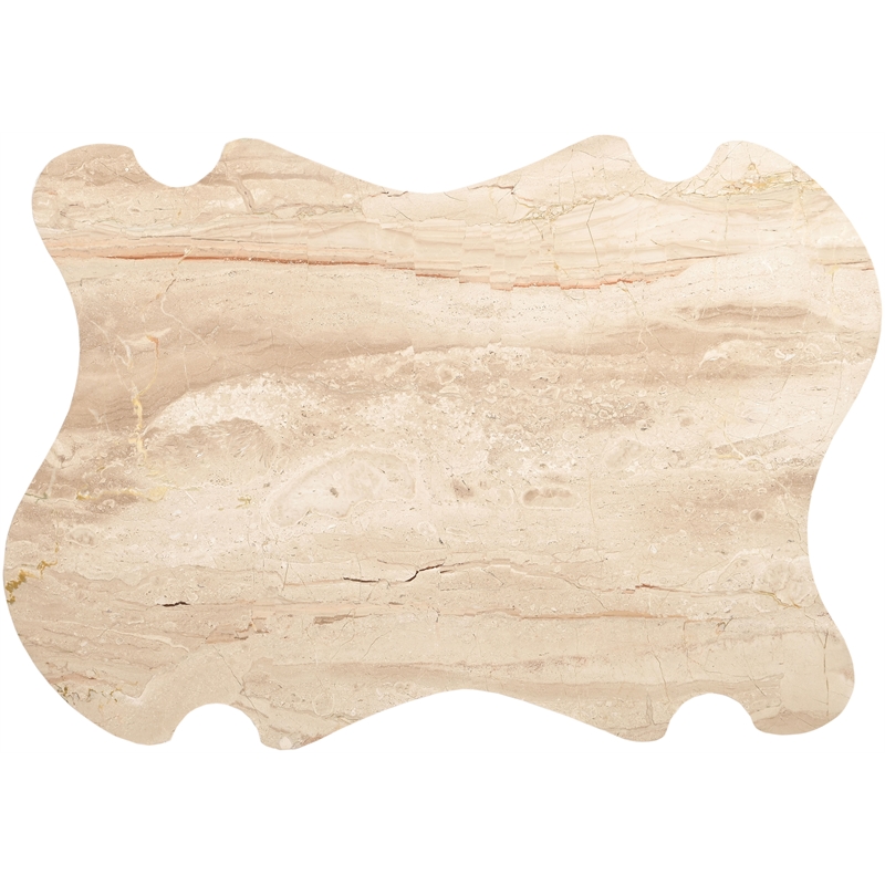 Meridian Furniture Liona Beige Marble And Acacia Wood Coffee Table