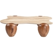 Meridian Furniture Liona Beige Marble And Acacia Wood Coffee Table
