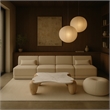 Meridian Furniture Liona White Marble And Acacia Wood Coffee Table