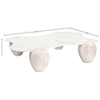 Meridian Furniture Liona White Marble And Acacia Wood Coffee Table