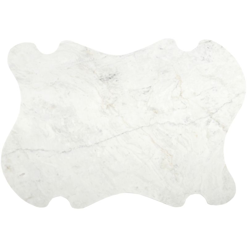 Meridian Furniture Liona White Marble And Acacia Wood Coffee Table