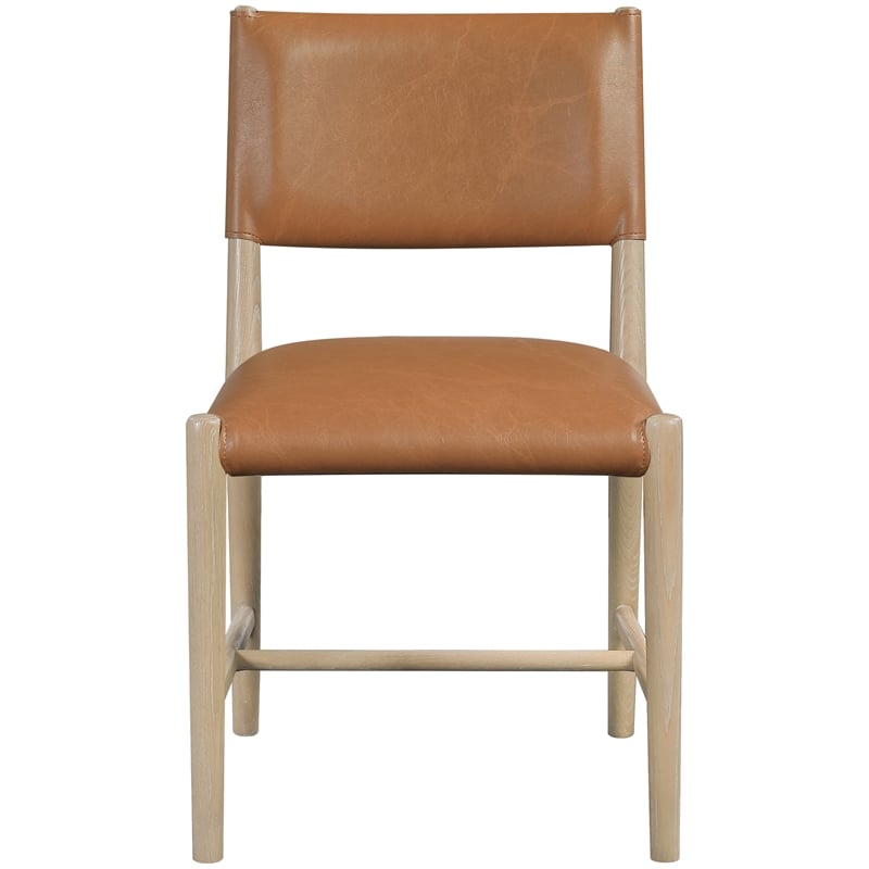 Meridian Furniture Andie Cognac Vegan Leather Dining Chair (Set of 2)