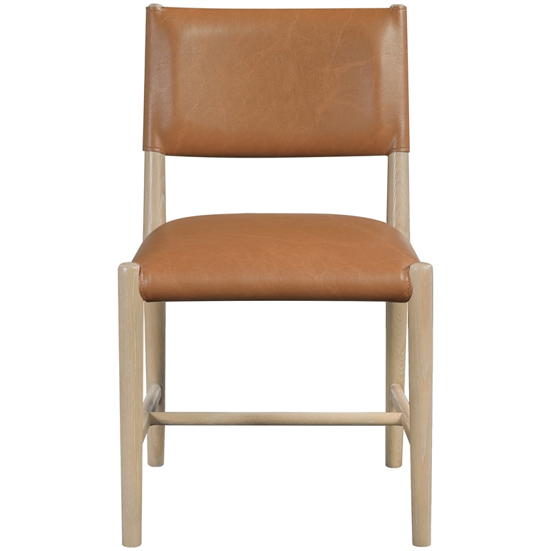 Meridian Furniture Andie Cognac Vegan Leather Dining Chair (Set of 2)