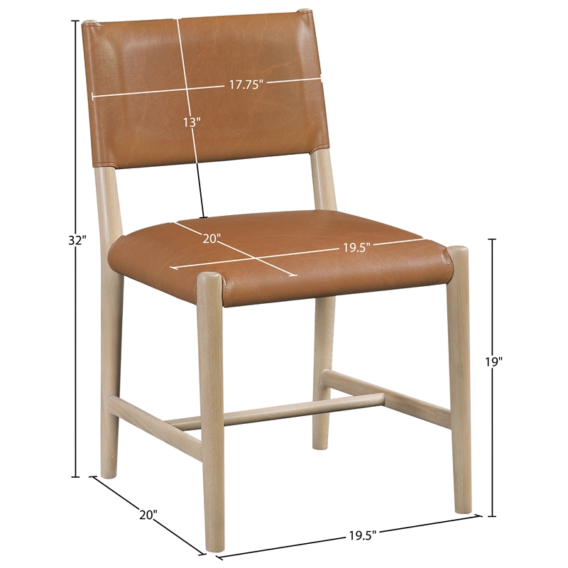 Meridian Furniture Andie Cognac Vegan Leather Dining Chair (Set of 2)