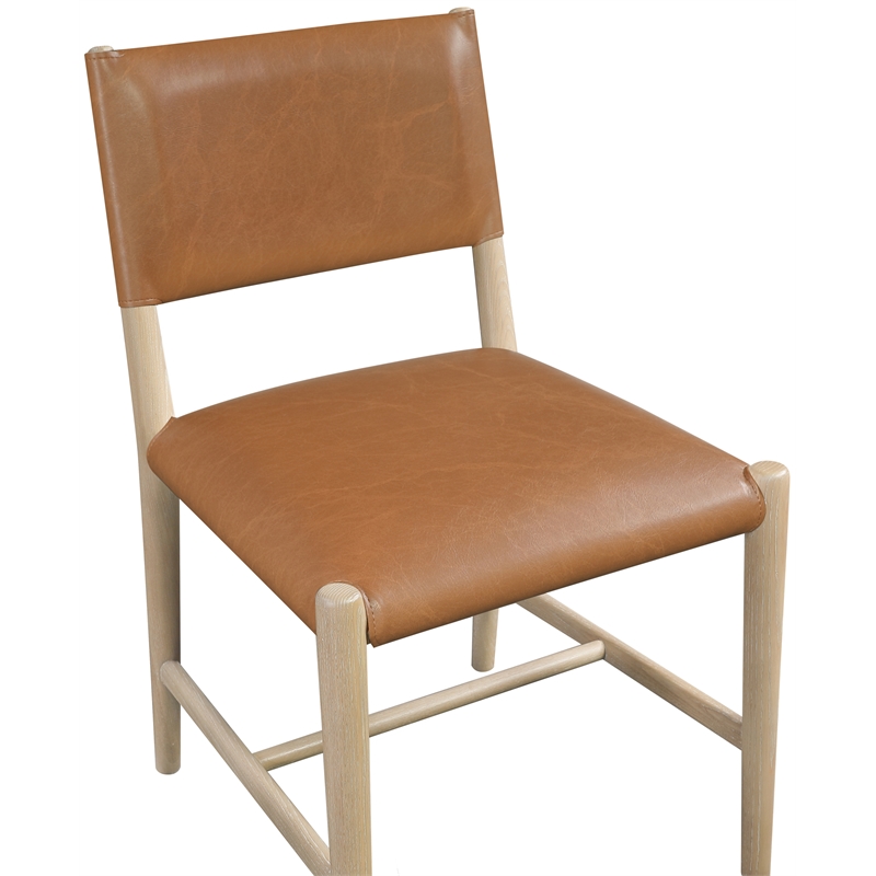 Meridian Furniture Andie Cognac Vegan Leather Dining Chair (Set of 2)